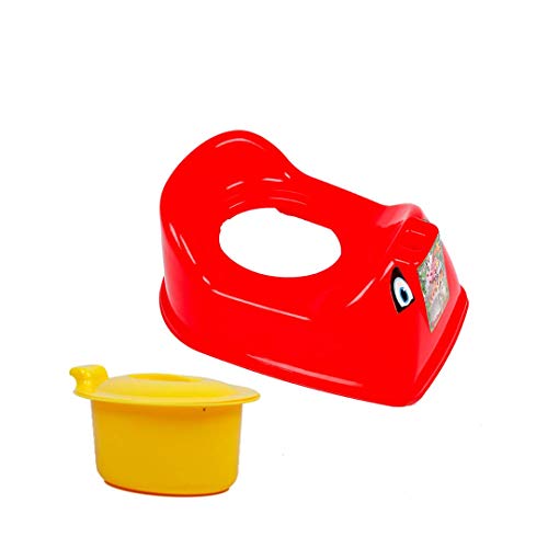Image of Zerya Toilet Trainer Baby Potty Seat 1234 Scooter Designed With Removable Bowl & Closing Lid Potty Seat (Red)