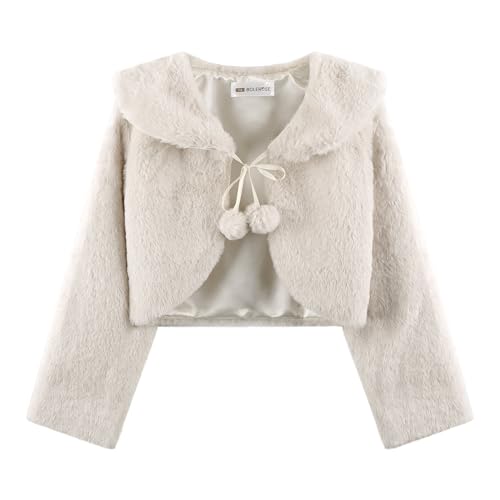 BOLEROSE Girls Cozy Faux Fur Childrens Kids Bolero Shrug Jacket Wrap Coat