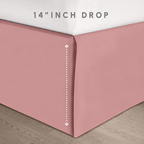 Edredón elegante de microfibra rosa Queen con plisado artesanal y juego de sábanas premium 7