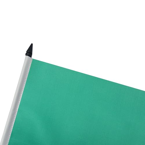 Drapeau de table unicolore vert de haute qualité avec socle noir