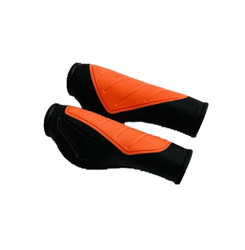 Image of Cycle Handle Grip Set 12.5cm Dual Color Non Toxic Soft Rubber Anti-Slip MTB /City Bicycle Bike Multicolor (Orange)