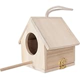 Sewroro Holz Vogelnistkasten mit Stabilem Boden Wetterfestes Vogelhaus für Garten und Außendekoration Natürlicher Nistplatz für Wildvögel