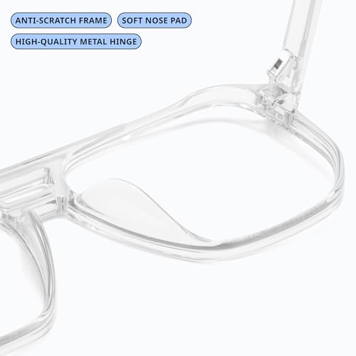 Image of livho Retro Aviator Blue Light Blocking Glasses for Women Men with Soft Case, Trendy Rectangle Computer Eyeglasses