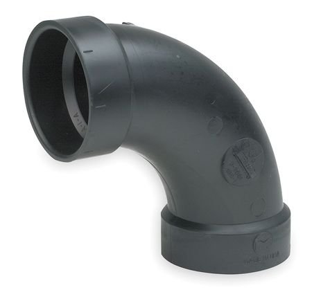 90 Deg Long Sweep Elbow, 4 in Hub