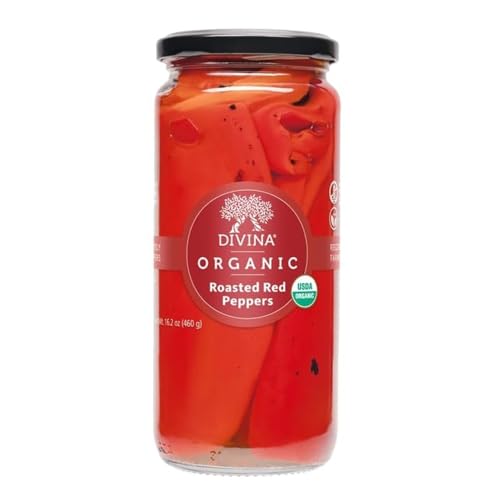 DIVINA Organic Roasted Sweet Red Peppers, 16.2 ounce image 3