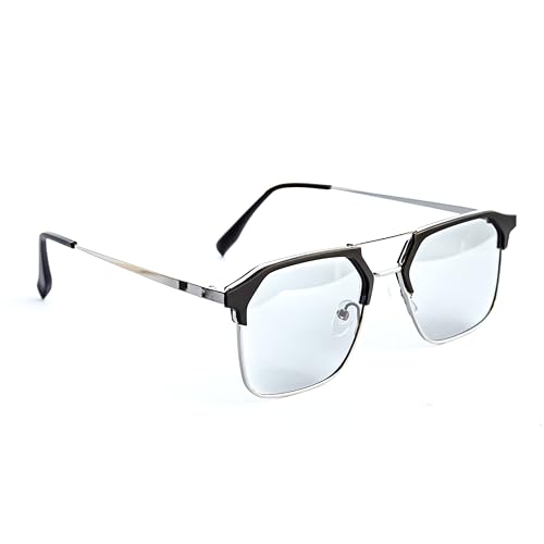 Image of Photochromic Square Sunglasses for Men, Metal Frame, UV Protection, Stylish Everyday Eyewear