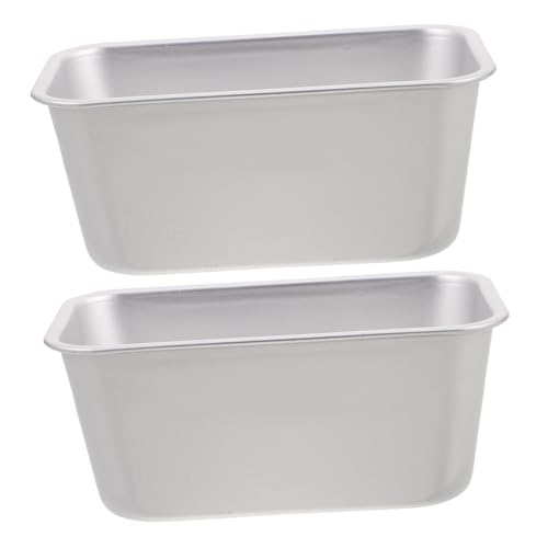 Luxshiny 2pcs Rectangular Cake Mold Non-stick Toast and Loaf Pan for Even Heat Baking for Christmas Treats and Home Baking Dishwasher Safe Professional Design