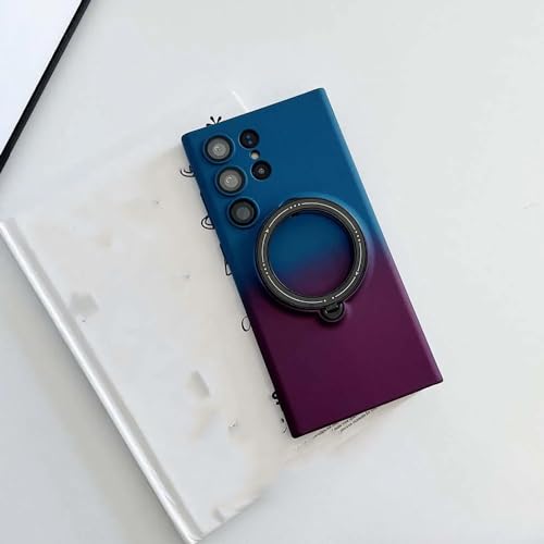 Coque Samsung S23 dégradé bleu avec support rotatif et charge magnétique