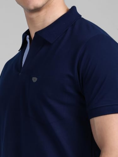 Image of Lux Cozi Men Cotton Regular Fit Polo Neck Half Sleeve Solid Casual T-Shirt with Chest Pocket | Pack of 2 |