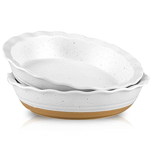 HVH 10 inch Pie Pan for Baking, Ceramic Pie Dish,