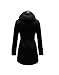 Envy Boutique Women's Military Button Hooded Fleece Belted Jacket Black 6