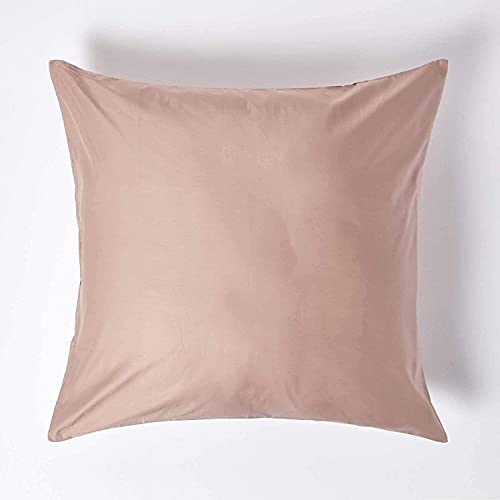 HOMESCAPES 1000 Thread Count Egyptian Cotton Beige 60 x 60 cm Pillowcase Euro Size Luxury Pillow Case, Moonlight Beige