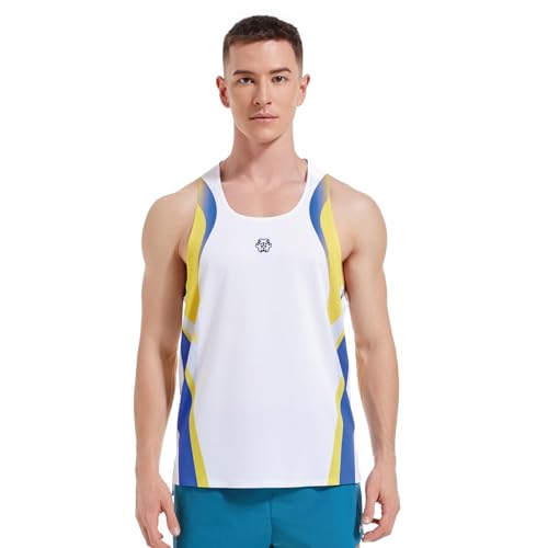 Sanken Seamless Marathon Tank Top Lightweight Running Singlet Shirt Dry Fit Workout Sleeveless T-Shirt