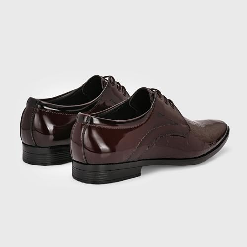 Image of Centrino Men's Formal Lace-Up Shoes | Soft & Comfortable Formal Shoe| Lace-Up, Textured Detail, Formal Business Style| Design Formal Shoes | Stylish-Looking Footwear (9362)