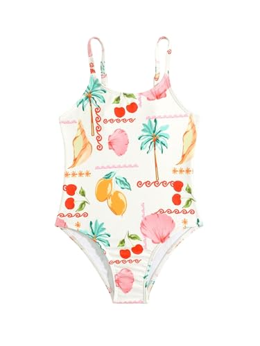 Floerns Toddler Girl's Fruit Plant Print One Piece Swimsuit Spaghetti Strap Bathing Suit