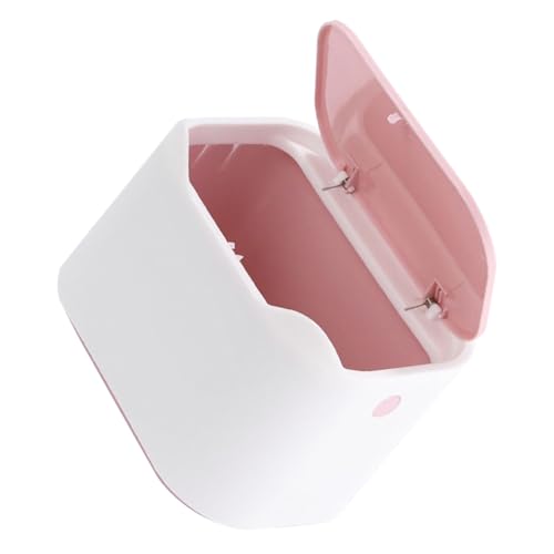 Gatuida Papelera Pequeña de Escritorio con Tapa Abatible Cubo Basura Hogar Oficina Diseño Compacto y Práctico Prevención Olores Color Rosa para Sala y Cocina