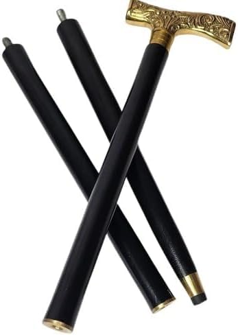 Bastone da passeggio in legno Deigner pieghevole personalizzato da 91,4 cm con manico in ottone originale completamente inciso, regalo per battesimo, marrone, VT006