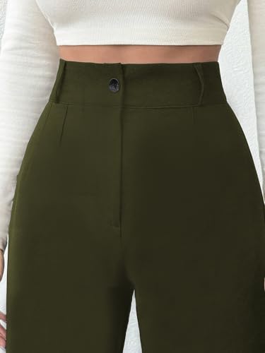 Image of Toochki Trousers for Woman Pants Women's Formal Office Korean | Black Track Pant | Straight | Cotton Spandex Stretchable Trouser | High-Waisted Bottom Wear