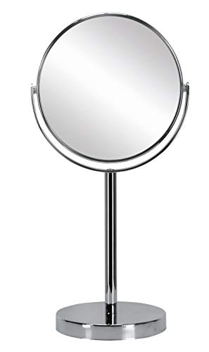 Kleine Wolke Kosmetikspiegel Base Mirror mit 5-facher Vergrößerung, Größe: 17 x 33 x 12 cm, Material: Metall/Glas, Silber
