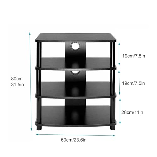 Rack audio stéréo à 4 niveaux doté d'un système de gestion des câbles intégré
