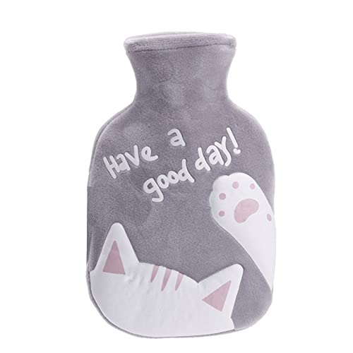 Bouteille eau Chaude avec Housse bouillotte tricot Bouillotte amovible lavable Bouteille d'eau chaude encaoutchouc Housse tricotée pour garder les mains chaud cadeau chaleur pour cou dos ventre taille Cover