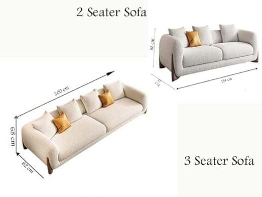 Image of A to Z Furniture Classic 3+2=5 Seater Sofa Set Luxury Chesterfield Leatherette Sofa in for Home Living Room & Office (Beige 3+2)