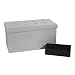 Seville Classics Foldable Tufted Storage Bench Ottoman, Alpine Gray