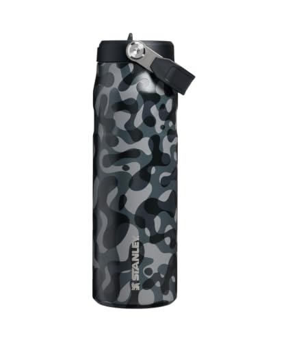 Image of STANLEY IceFlow Flip Straw 2.0 Bottle, 24 oz, Black Interfusion