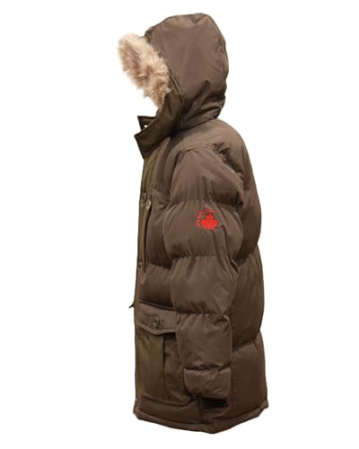 Image of Base Camp Parka Puffer for Boys Heavy Puffer Winter Jacket with Hood and Removable Faux Fur