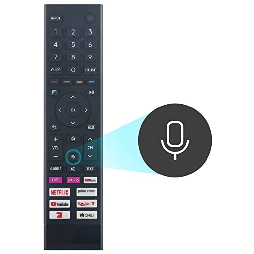 ERF3I80H Ersetzte Sprach Fernbedienung Passend für Hisense 4K Ultra HD TV 43A6GG 50A6GG 55A6GG 65A6GG 70A6GG 75A6GG 32A4EG 40A4EG 65A6FG 70A6FG 76A6FG 43A6FG 50A6FG 55A6FG