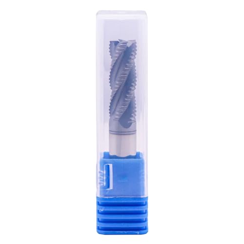 Image of 4 Flute Solid Carbide Roughing End Mills(5Pcs, 3 /8 inch), ALCrSiN Nano Coated | 35 Helix, 3 /8 inch Cutting Dia, 3 /8 inch Shank Dia, 1 inch LOC, 2-1 /2 inch OAL, for Milling Alloy Steel, Carbon Steel, Cast Iron