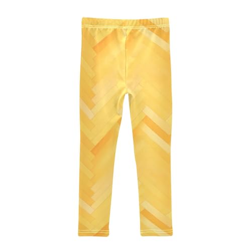 Fashion Zigzag Pattern Yellow Kids Baby Girls Cotton Pants Comfortable High Waisted Yoga Pants Gym2