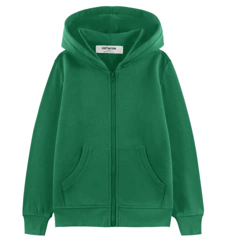 Kid Nation Kids Soft Brushed Fleece Zip-Up Hooded Sweatshirt Hoodie for Boys or Girls 4-12 Years