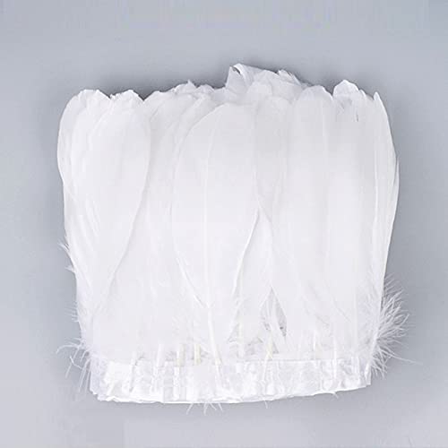 10 Metri Bianco Naturale Artigianato Piume Trim Ricamo Plume Abbigliamento Da Cucire Fai Da Te Matrimonio Piuma D'oca Festa