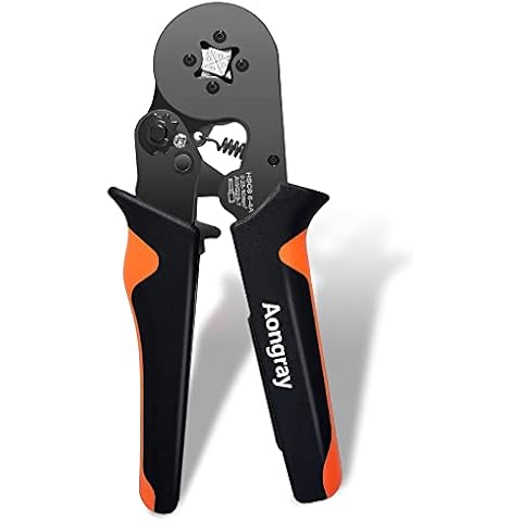 Ferrule Crimper Plier, Aongray Self-Adjustable Ratchat Wire Crimping Tool [0.25-10mm² / AWG23-7] , Crimper Plier to Crimp The Bootlace Ferrules (Ferrule Crimper Plier) Cover