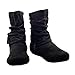 ABSOLEX Women Suede Fashion Slouch Mid Calf Low Heel Casual Slip On Ankle Bootie, Black, 7