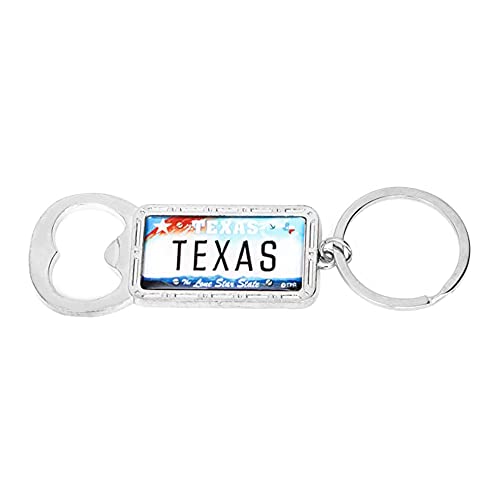 Lamatar1 テキサス お土産 キーチェーン メタリック, Texas 栓抜きキーホルダー, Standard