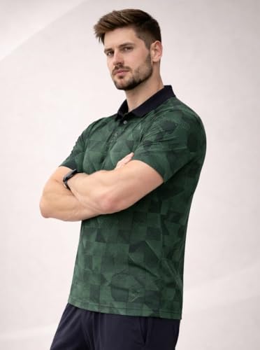 Image of Man Blue Printed Active Wear Sports T-Shirt