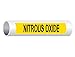 ComplianceSigns.com Nitrous Oxide (Black Legend On Yellow Background) Pipe Label Decal, 8x2 inch 5-Pack Vinyl for Pipe Markers Hazmat