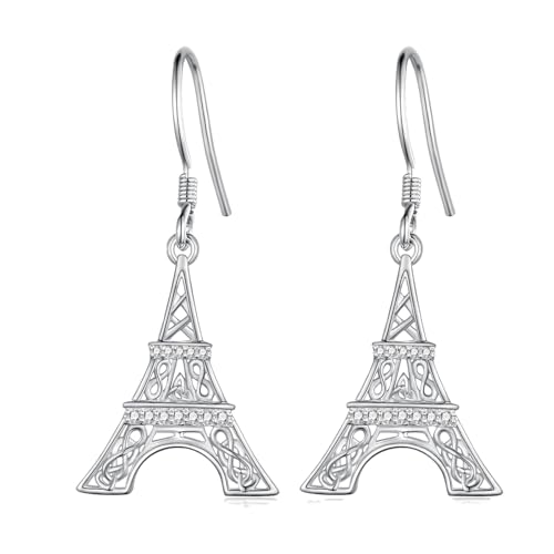 Paris Eiffel Tower Earrings 925 Sterling Silver Eiffel Tower Earrings for Women Paris Eiffel Tower Jewelry Gifts for Women