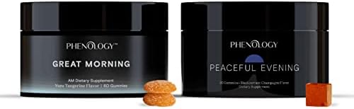 Phenology Menopause Relief Daily Duet with Melatonin 3mg – Morning & Evening Jars, 30 Day Supply – Menopause Symptom Relief - Hot Flashes, Night Sweats, Fatigue, Mood Swings* - Non-GMO