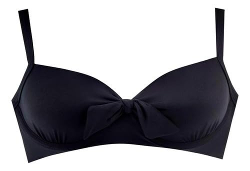 Parte De Cima Biquíni Com Bojo Reforçado Alças De Regulagem (BR, Alfa, P, Regular, Preto)