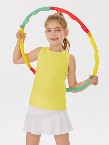 Image of Haloumoning Girls Tank Tops Kids Sleeveless Athletic Lightweight Cute Summer Top Dancewear 5-14 Years