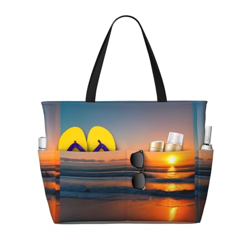 Sac de plage spacieux contre le manque de place avec motif océan