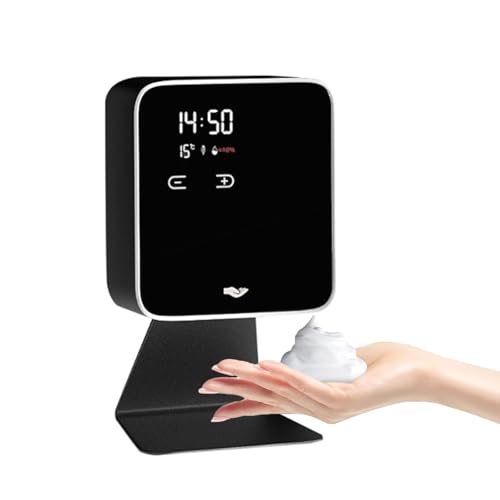 Dispensador automático de jabón, contenedor de líquido recargable por USB sin contacto con dispensación ajustable de 5 niveles para baño u hotel, montaje en pared/mesa