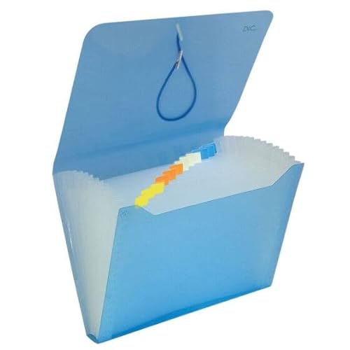 Pasta Sanfonada, 1/2 ofício, 12 divisões, Azul, DAC