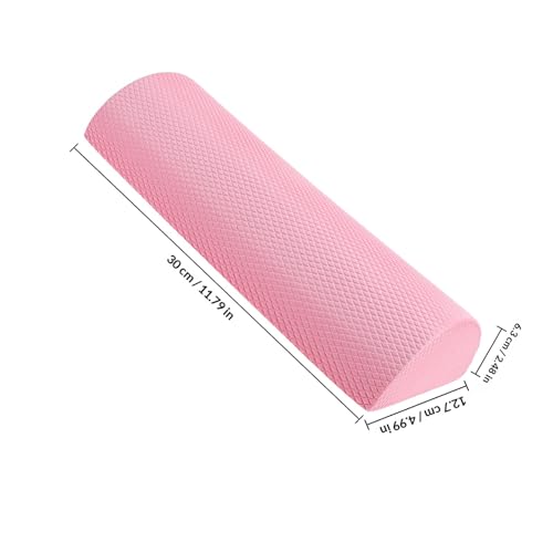 Yoga Half Foam Roller para alivio de espalda, rodillo ligero para equilibrio y masaje, herramienta de ejercicio Sakura Rosa de 30x6.3cm para entrenamiento en casa y mejora de postura miniatura 2