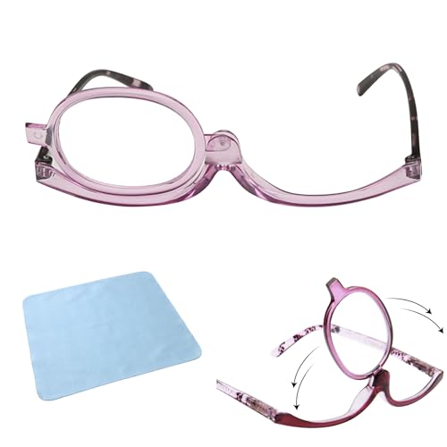 KARELLS Lupa de Ojos Giratoria, Gafas de Lectura y Presbicia para Mujer, Morado, +3.0
