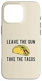 Frase divertente isterica, Lascia la pistola, prendi i tacos. Se ami i tacos, o sei interessato al controllo delle armi, secondo emendamento, problemi con le armi, umorismo alimentare, o solo divertenti disegni stravaganti, questa frase dice tutto. Design semplice sicuro di ottenere qualche risata.