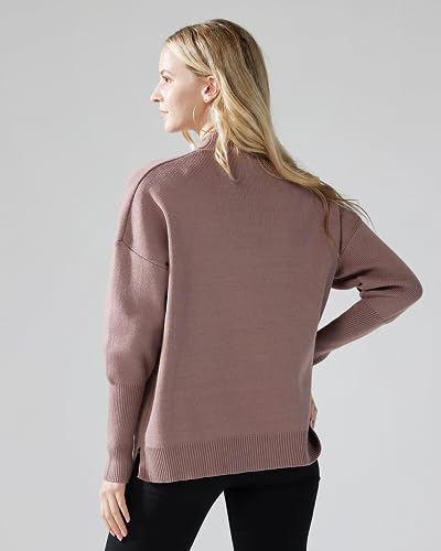 noflik Women's Cozy Solid Classic Smooth Knit Long Ballon Sleeve Knit Sweater Tops4